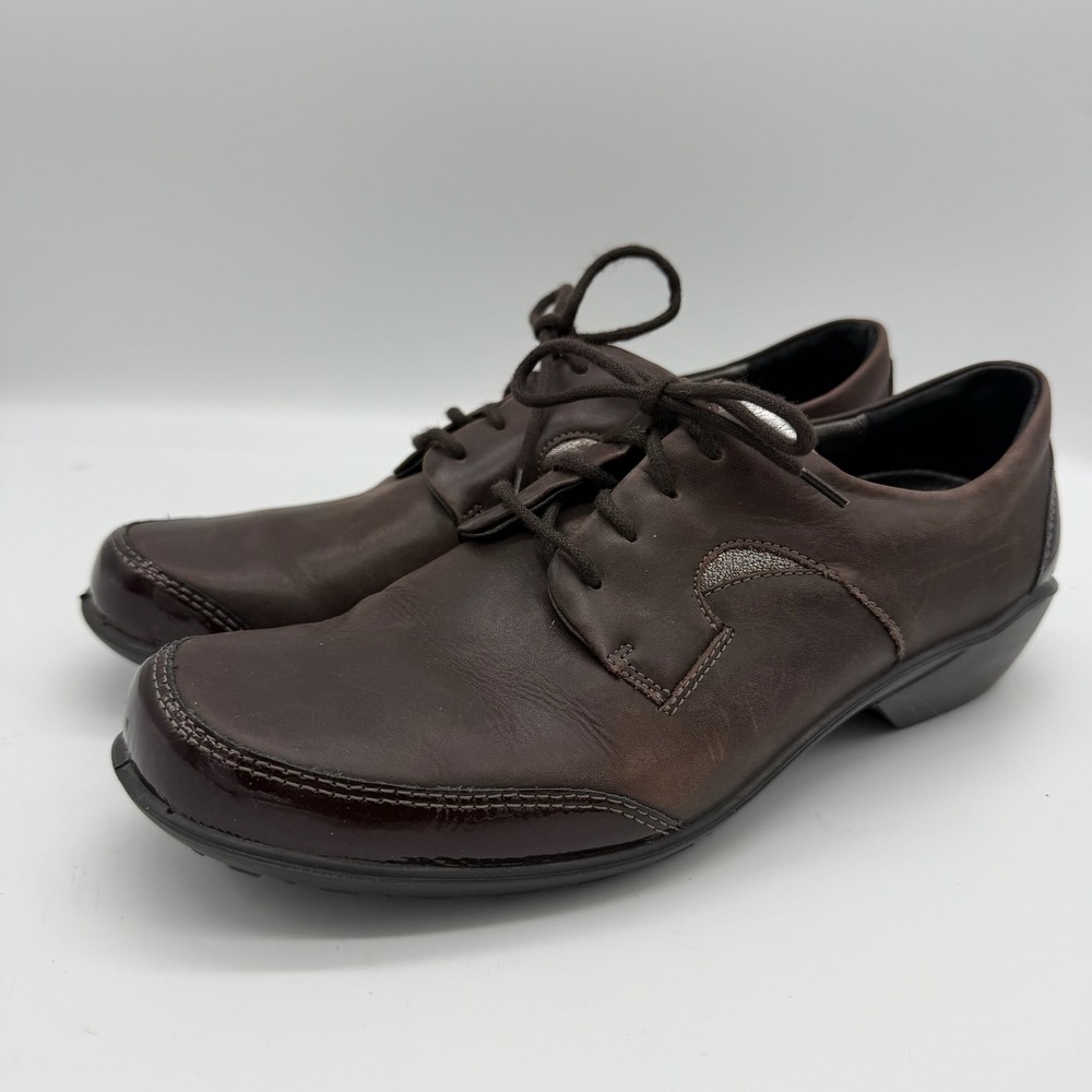Romika Women Brown Leather Lace Up Oxford Comfort Shoes Size 39